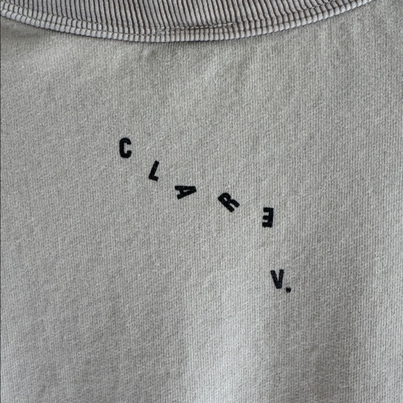 Clare V Beige Gray Crewneck Sweatshirt with Black 'CIAO' Graphic Small - Picture 7 of 7